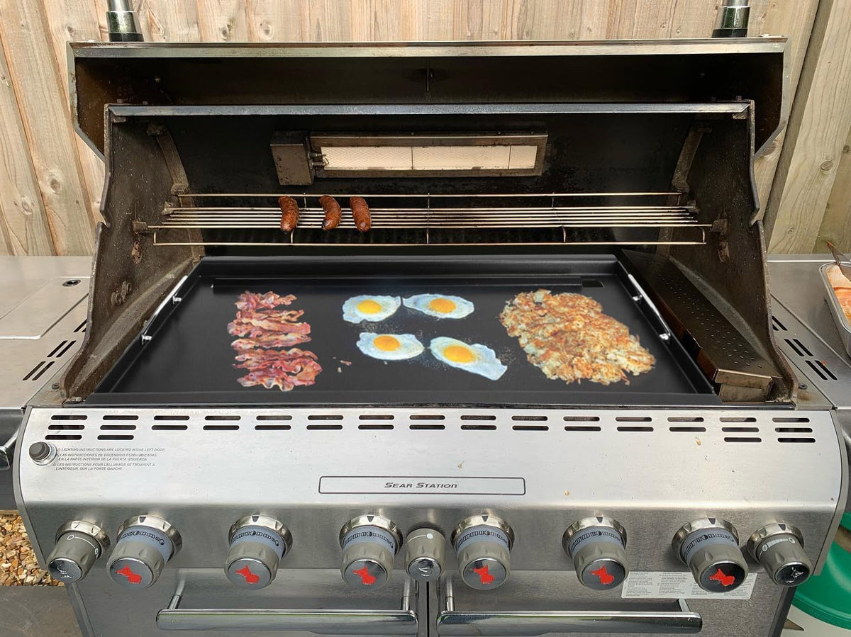 Full Size Griddle for Weber Summit 600 Series, Flat Top Griddle for Summit E/S 640/650/660/670 Gas Grills with a Smoker Box, Replacement Parts for Weber 67552