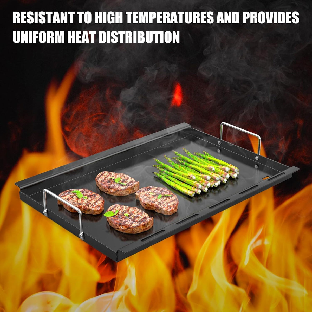 Griddle Inserts Replacement Parts for Charbroil Performance TRU-Infrared 450 3-Burner 463370719 463371719 463371116, Flat Top Griddle Plate for Charbroil Performance 4 Burner Grill Parts