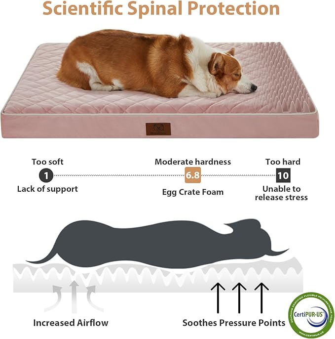 WNPETHOME Orthopedic XXL Dog Beds Large Sized Dog, Waterproof Extra Large Dogs Bed with Removable Washable Cover, Multi-Needle Quilting Dogs Crate Bed