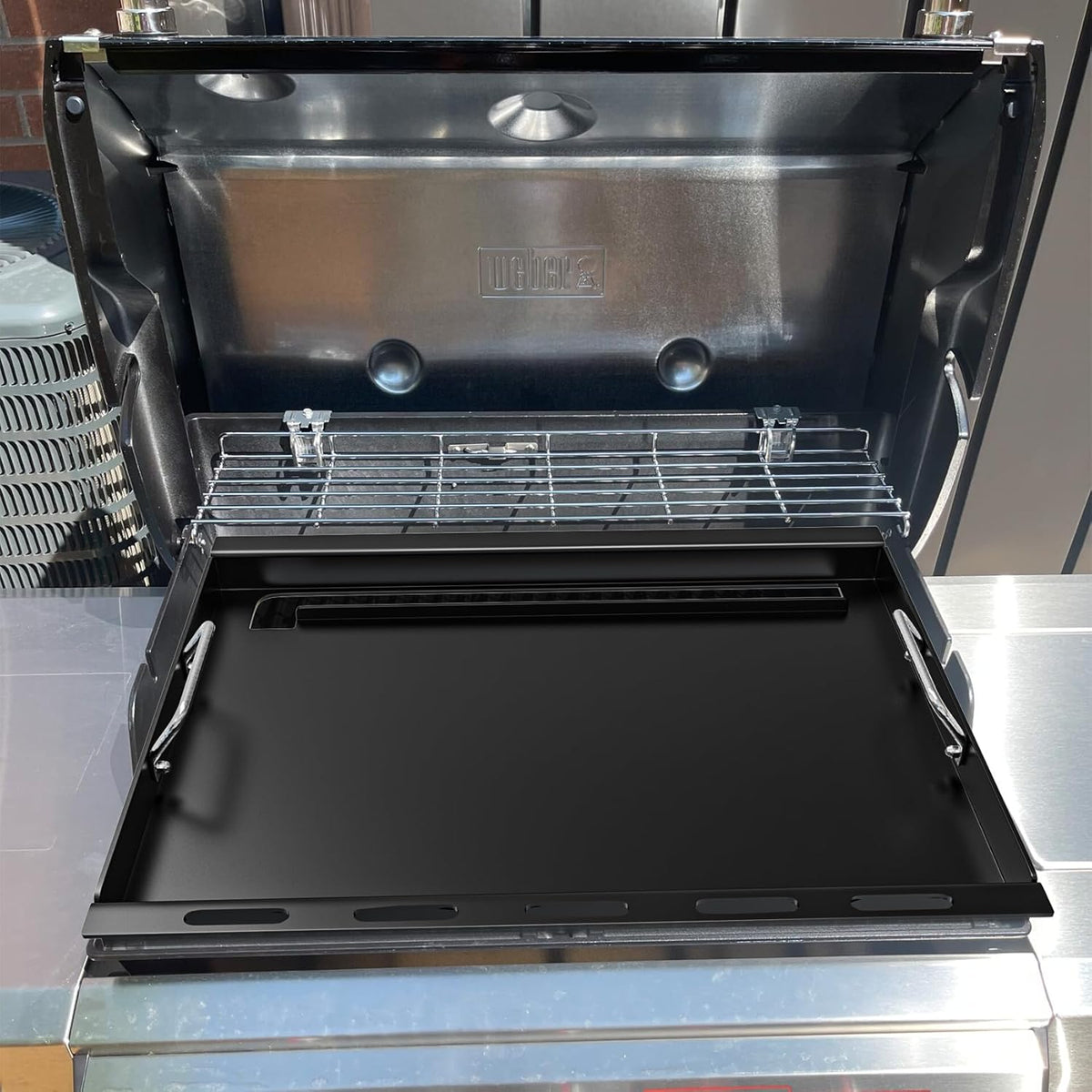 6788 Full Size Griddle Insert Replacement Part for Weber Genesis II E320 E310 EP310 EP330 E325 Gas Grill, Flat Top Grill Griddle with Handles for Genesis II 300 Series GS4, Replace for 66095 66802
