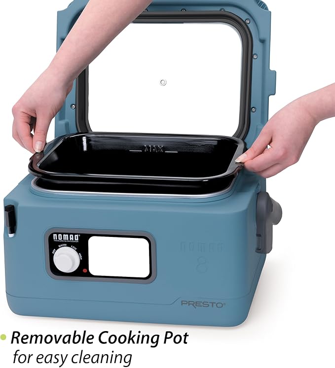 Presto 06017 8-Quart Nomad Traveling Slow Cooker, Blue