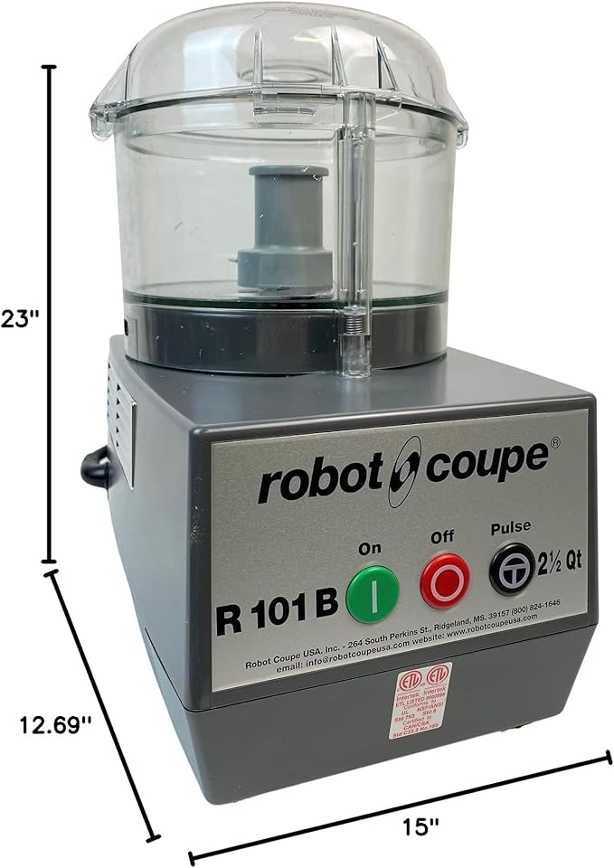 Robot Coupe R101B CLR Combination Food Processor, 2.5 Quart Clear Batch Bowl, Polycarbonate, Clear, 120v