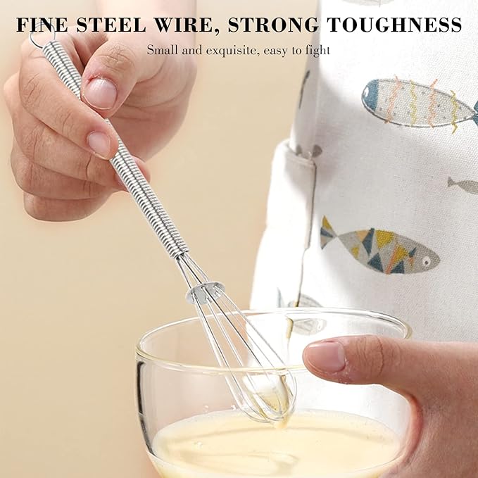 NileHome Stainless Steel Whisk Set 8" 10" 12" Kitchen Whisk Kitchen Wisk Wire Whisks for Cooking, Whisking, Blending, Beating, Stirring-4 Pack