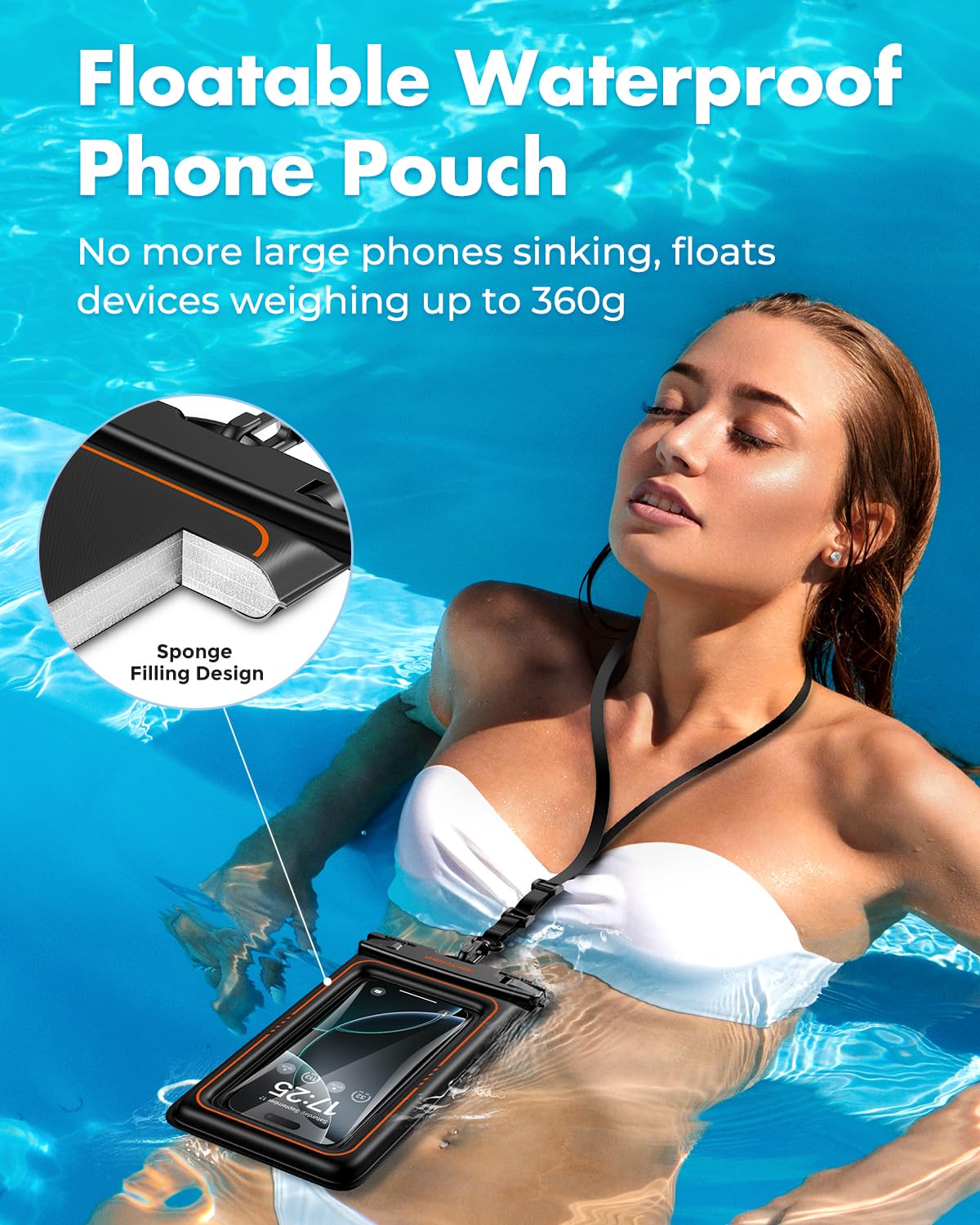UNBREAKcable Waterproof Phone Pouch 2 Pack, Floating Waterproof Phone Case