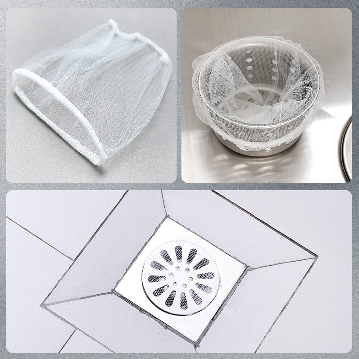 200 Pcs Sink Strainer Bags, Disposable Mesh Sink Filter Bag for Kitchen Sink, Filter Bag Sink Strainer Cover for Most Sizes of Floor Drain Kitchen Sink Bathroom (B-200PCS)