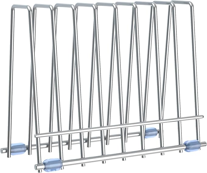 Reusable Storage Bags Rack, Drying Rack for Storage Bags, Stainless Stand for Reusable Freezer Containers & Vacuum Sealer Bags , File Organizer Desktop Storage, Kitchen Storage & Organization (Silver)