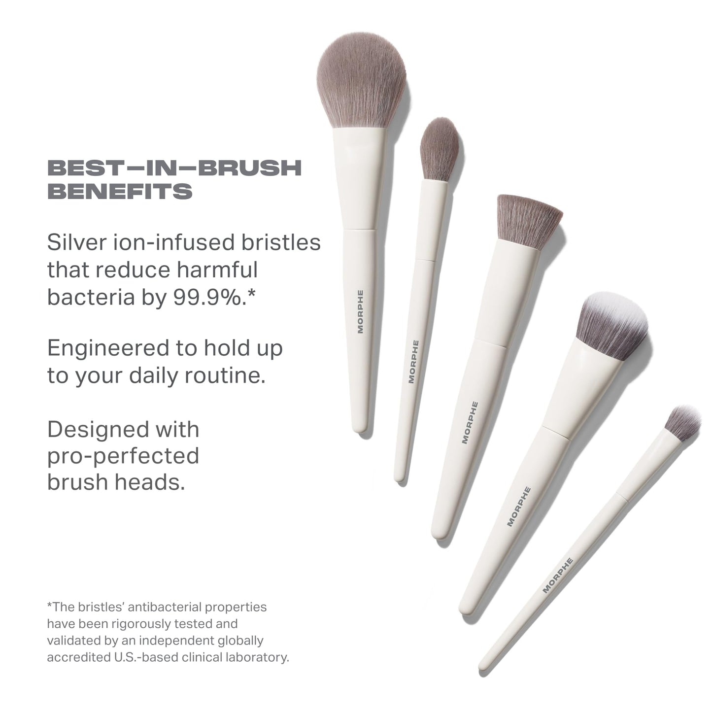 Morphe Portrait Mode 5 Piece Makeup Brush Set - Professional Makeup Brushes for Foundation, Concealer, Powder, Bronzer - Expertly Engineered Face Brush Kit for Smooth, Streak-Free Application (5 ct)