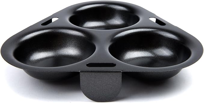 Fox Run 3-Egg Poacher Insert, Carbon Steel, Non-Stick,Black