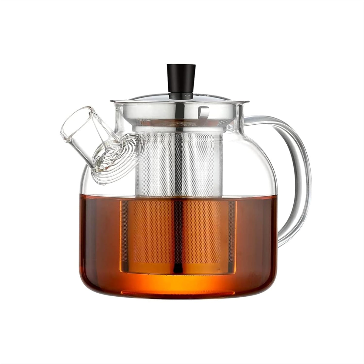 Glass Teapot with Removable Infuser,Ehugos 800ml (27OZ) Stovetop Safe Small Tea Pot, Blooming and Loose Leaf Hand Crafted Kettle for Women and Adult with Stainless Infuser