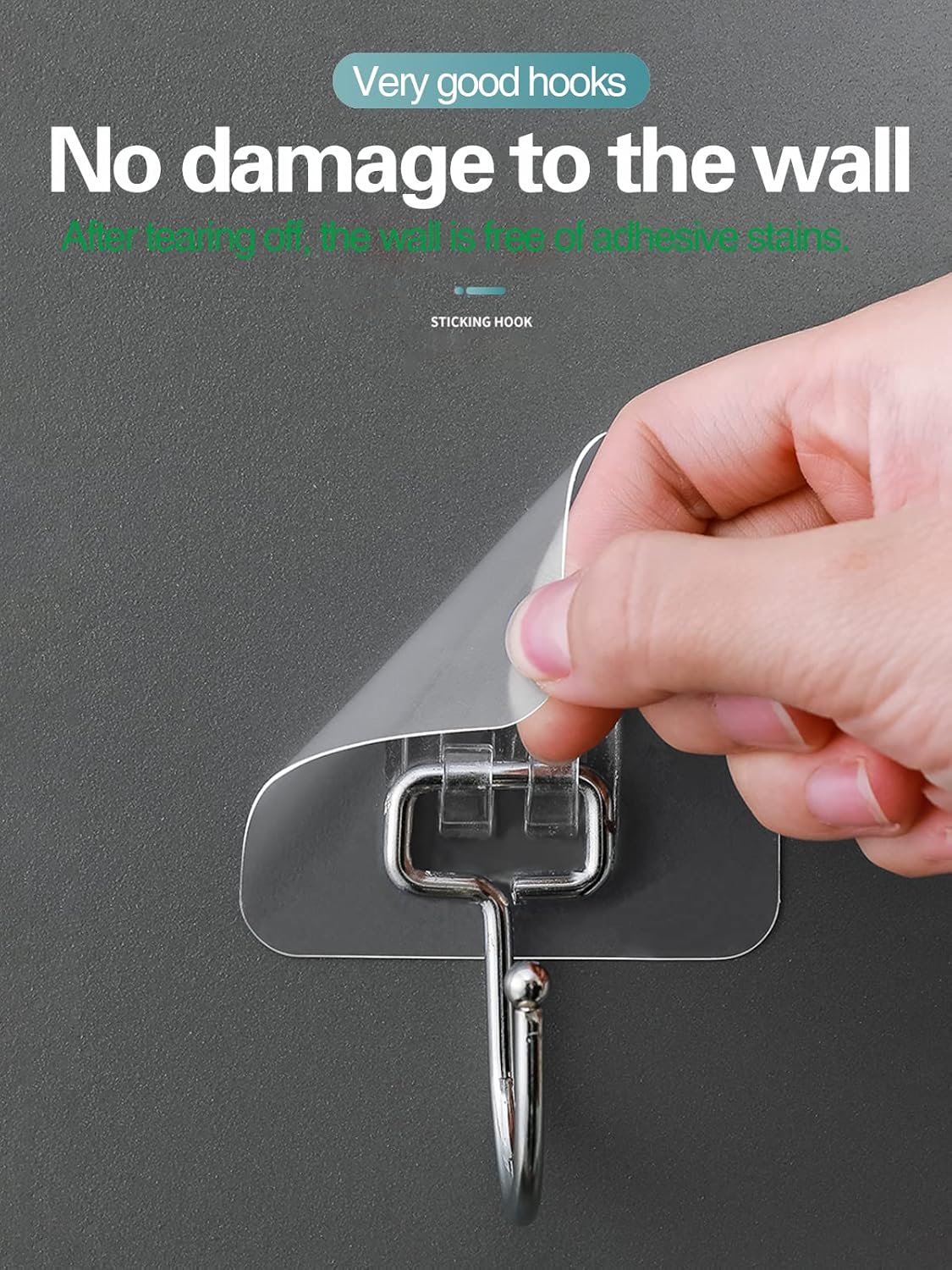 EKE 32 Pack of Large Sticky Hook Wall Hooks with 40Ib Load Capacity (max) for Hanging Stainless Steel Towels and Coats, Suitable for Kitchens, bathrooms, Homes and Offices (32).