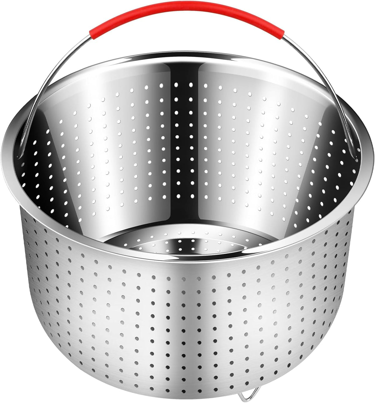 REDANT Mesh Strainer and Vegetable Steamer Basket for Pot, Instant Pot Accessories 8Qt, Stainless Steel Veggie Steamer for Cooking Broccoli, Eggs, Pasta, Quinoa - With 2 Silicone Gloves, 8 Quart