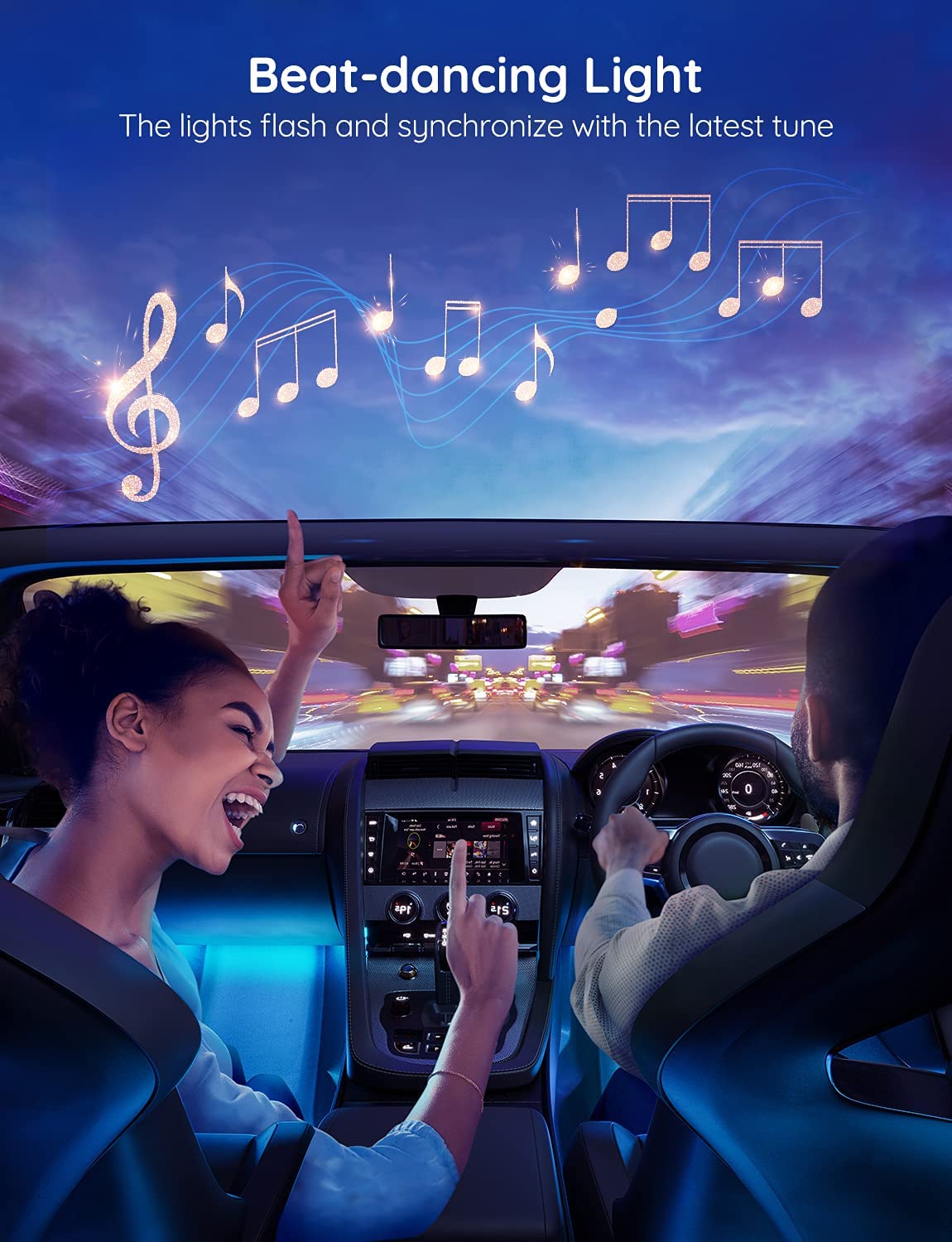 Govee Car LED Lights, RGB Smart Car Interior Lights, App Control