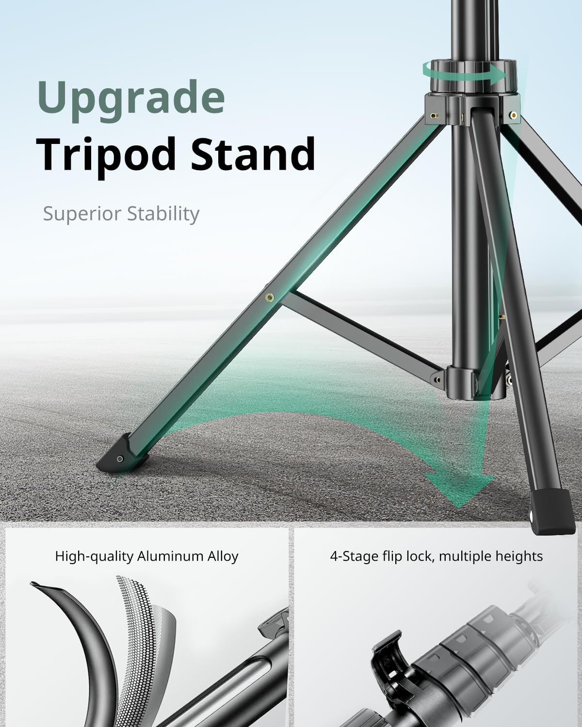 SENSYNE 62" Phone Tripod, Extendable Selfie Stick with Wireless Remote