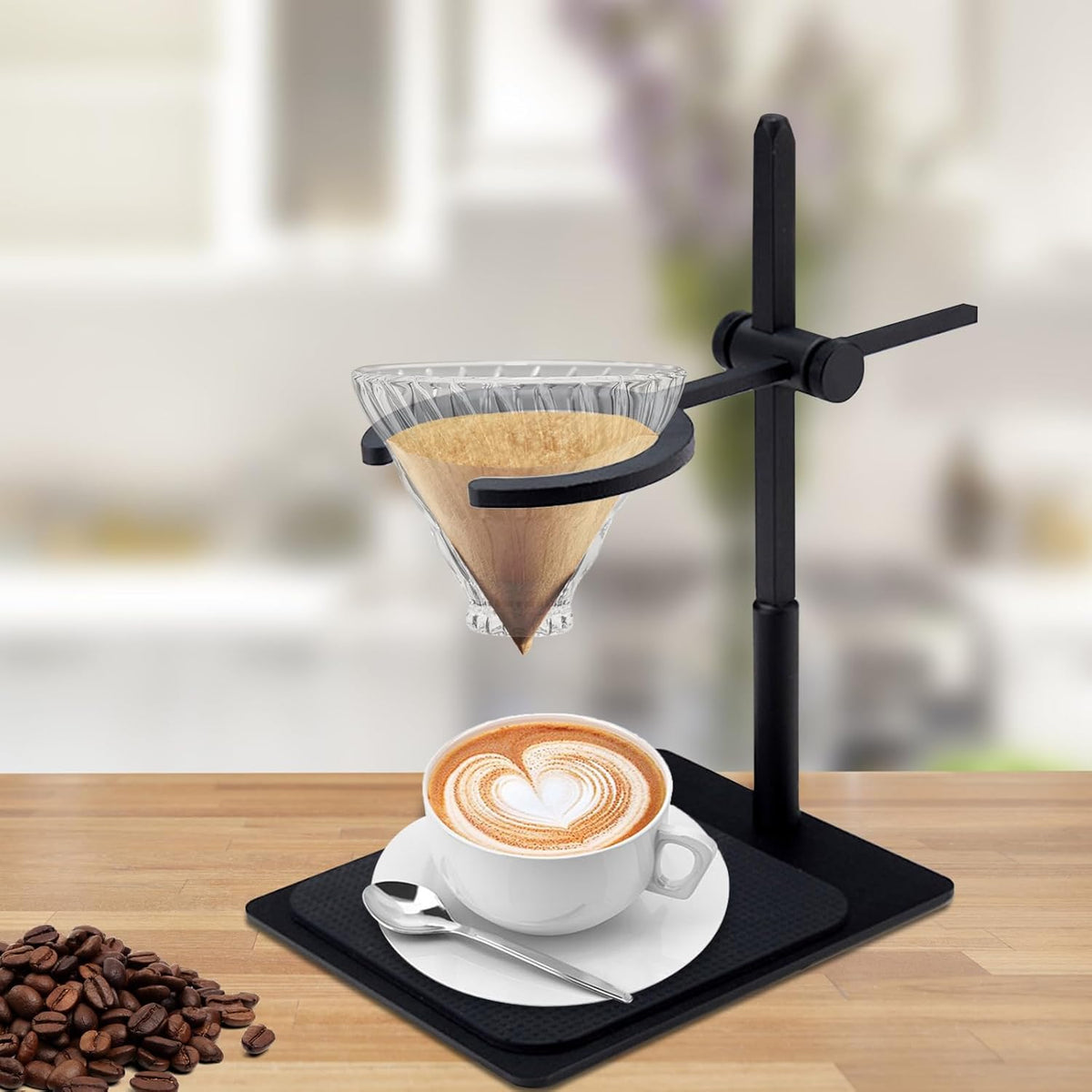 Xuthusman Coffee Dripper Holder Silicone Base Glass Funnel Stand Portable Coffee Dripper Rack Hight Adjustable for Home Kitchen