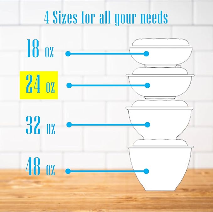 Mr Miracle Clear 48 Ounce Plastic Salad Bowls with Snap-On Lids. Pack 50. Airtight Disposable Salad Containers for Lunch, Meal Prep, Parties. Ideal as Disposable Salad Bowls with Lids