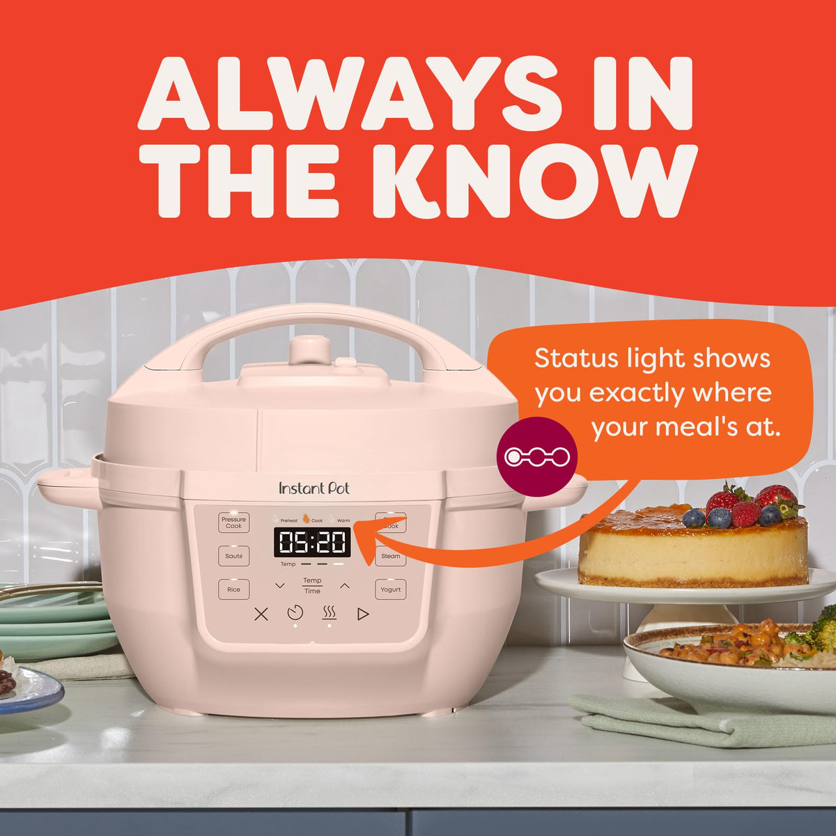 Instant Pot Rio Mini 4 Qt 7-in-1 Electric Pressure Cooker, Rosewater Pink