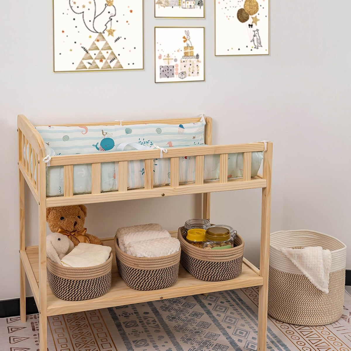 CubesLand Small Cube Shelf Closet Storage Baskets Bins Set 2,Woven Basket for Organizing/Storage, Long-lasting &Skin-friendly Storage Basket Bin,Stylish Room Decor Basket,Camel/Mixed Black Rope Basket