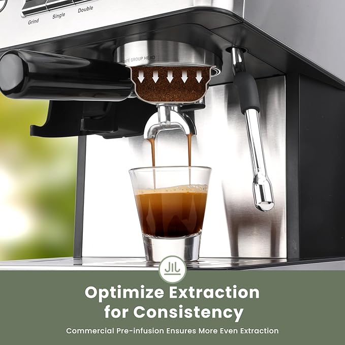 (2026 Upgrade) Gevi 20 Bar Espresso Machine with Grinder & Milk Frother, Professional Coffee Maker for Home, Cappuccino & Latte, Removable Water Tank, Steam Wand