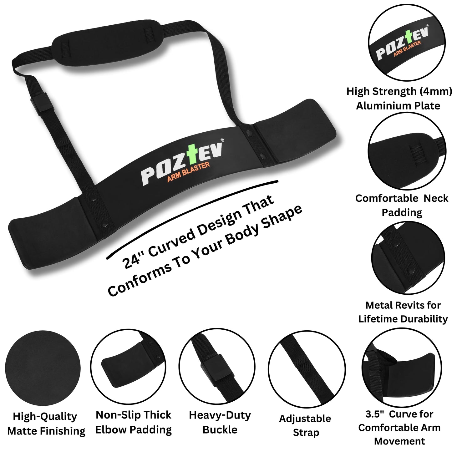 Arm Blaster for Biceps & Triceps Dumbbells Barbell Curls Isolator Workout Equipment Weight Lifting Support for Big Arms