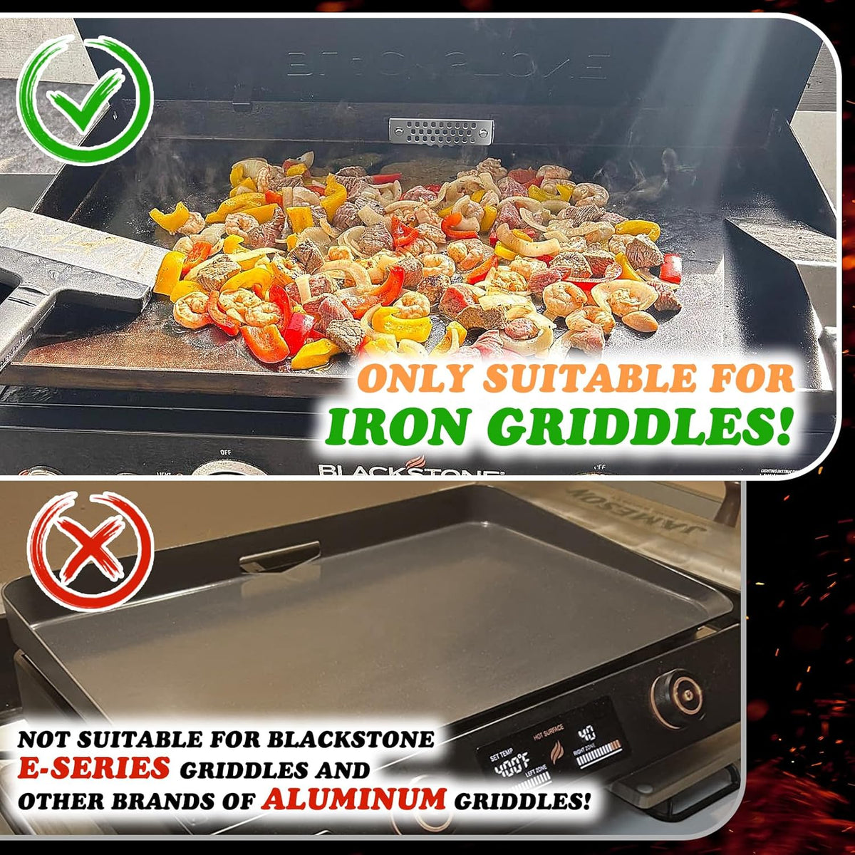 Upgraded Movable Grease Gate for Blackstone Griddle Guard,Block Food from Falling into Rear Grease Trap,Compatible with Blackstone Grill Accessories,Stainless Steel & Magnetic Design,Heat-Resistant