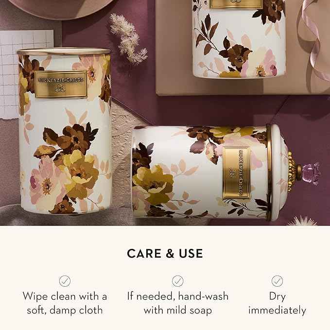 MACKENZIE-CHILDS Enamel Utensil Holder, Stylish Kitchen Countertop Organizer, Wild Rose White