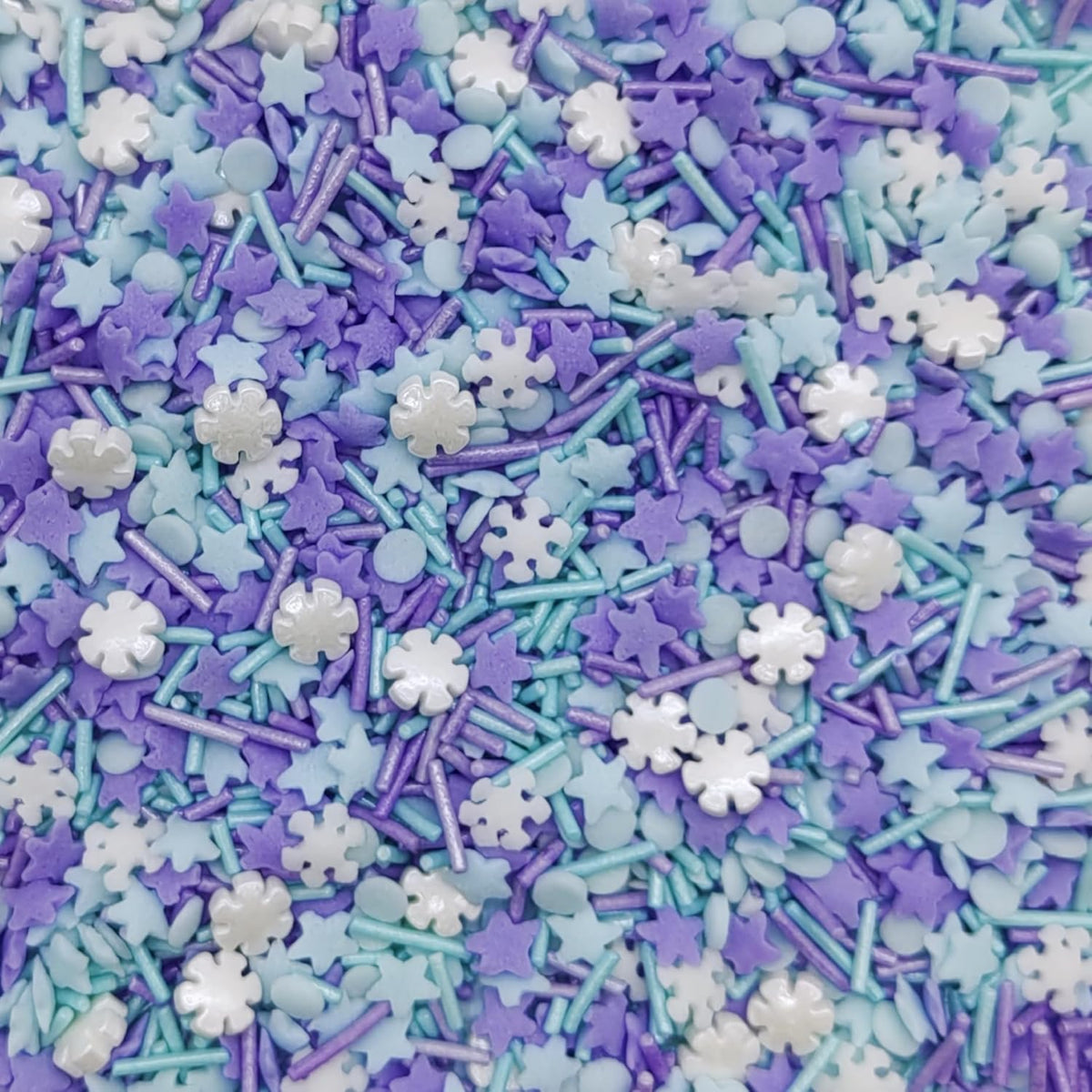 Snowflake Sprinkles Blue & White & Purple Christmas Sprinkles Mixed size snowflake Stars Jimmies CakeCookie Decorating Perfect for Wedding Party Valentine Halloween Christmas Supplies 4.58OZ