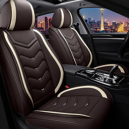 CTDS Car Seat Covers for Honda Accord 2000-2026, Stylish Sport Seat Cover, Premium Nappa Leather Car Seat Cover. Automobile Seat Covers Sets.(Standard 2 Seats/Coffee Color)