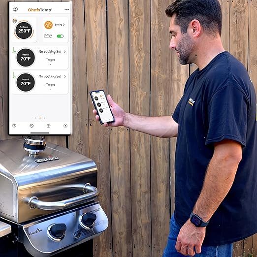 ProTemp S1 Patented Smart Grill Gauge Thermometer Hub Wi-Fi and Bluetooth for Weber Kamado Joe Grills Smoker Offset Replacement Accessories (Universal Version 3.5"length 0.3"Dia not for Big Green Egg)