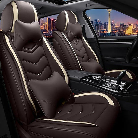 CTDS Car Seat Covers for Honda Accord 2000-2026, Stylish Sport Seat Cover, Premium Nappa Leather Car Seat Cover. Automobile Seat Covers Sets.(Luxury 2 Seats/Coffee Color)