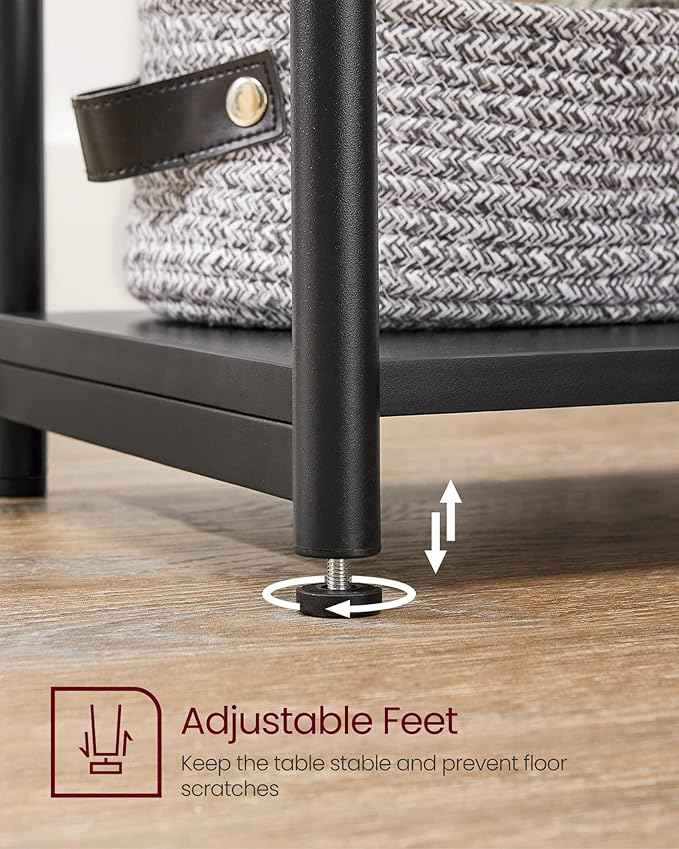 VASAGLE Side Table, Small End Table, Tall Nightstand for Living Room, Bedroom, Office, Bathroom, Classic Black ULET273B16