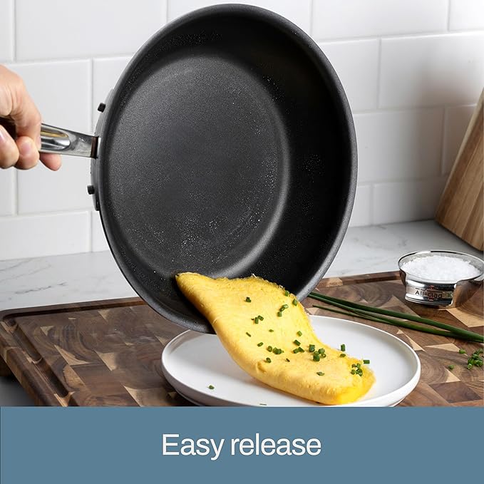 All-Clad D3 8 Inch Stainless Steel Pro Non Stick Frying pan, 3-Ply Stainless Steel Pan, Induction, Oven Broiler Safe 500F Skillet, Professional Cookware, Silver