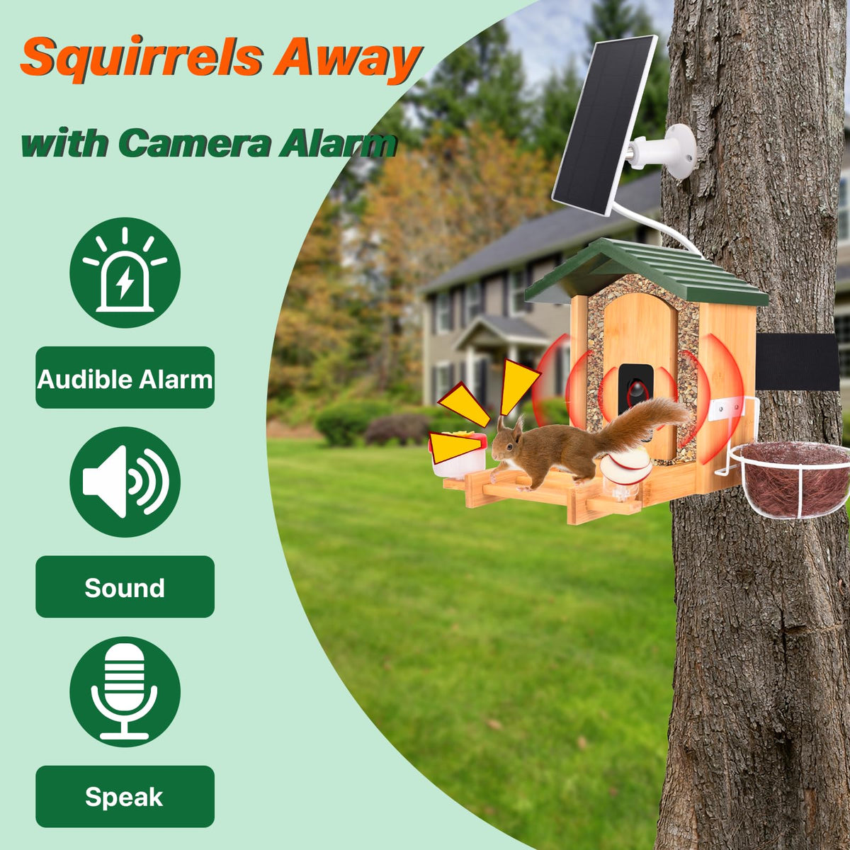 Smart Bird Feeder with Camera Solar Powered, 4K UHD Video Live Stream 8MP Photos, AI Bird Species Identification, Instant Arrival Alerts, Weatherproof Bamboo Design, Best Gift for Bird Lovers