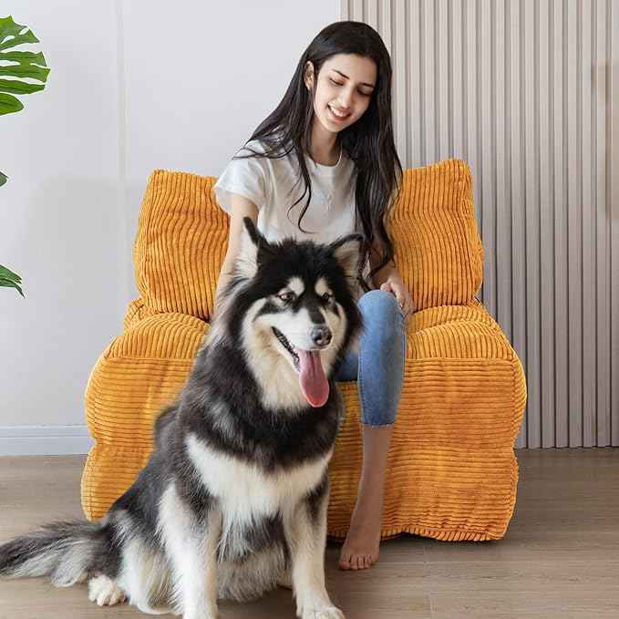 MAXYOYO Folding Sofa Bed, Convertible Sleeper Chair with Pillow Foldable Mattress with Back Support, Portable Fold Out Chair Bed Comfy Floor Sofa Lounge for Living Room Bedroom Apartment