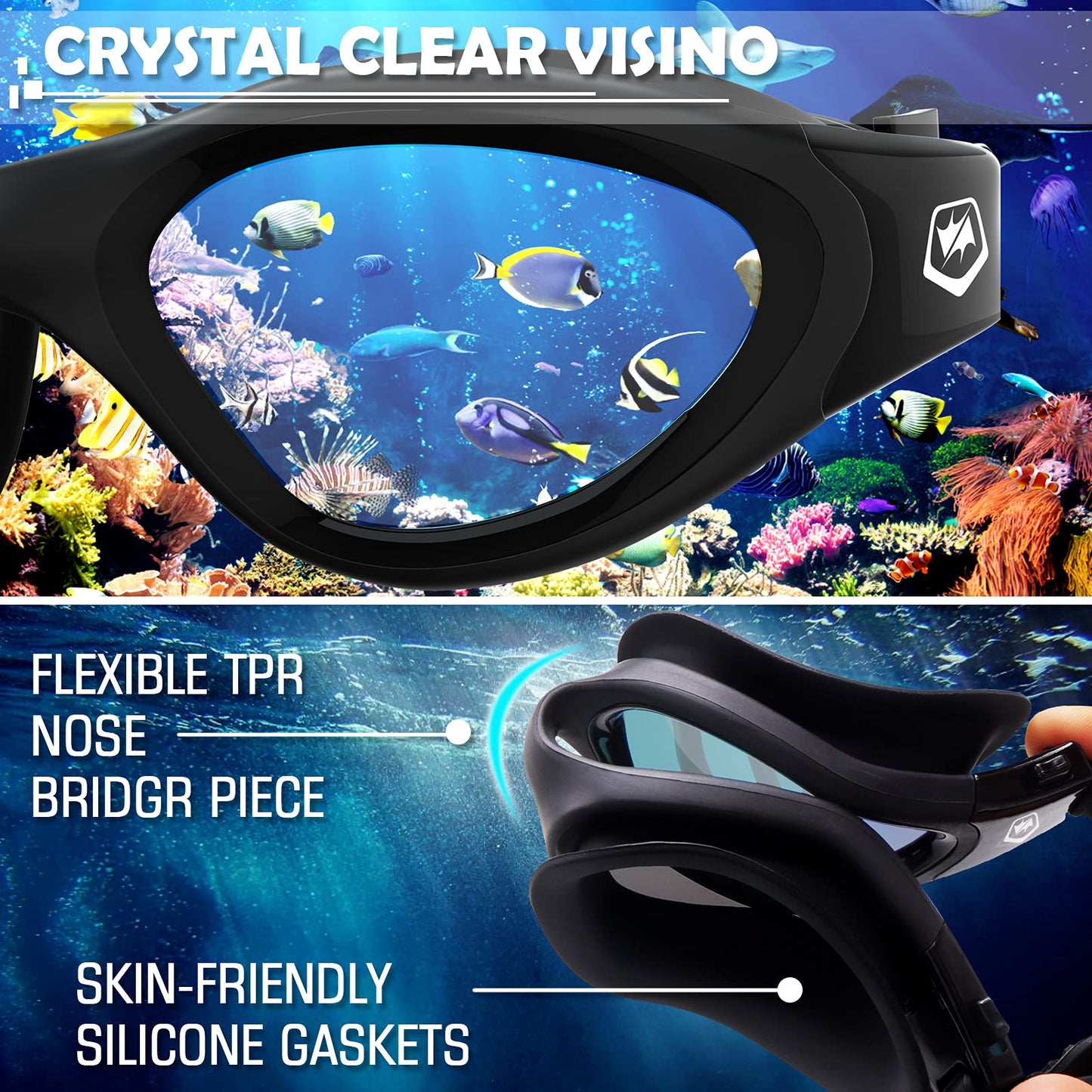 WIN.MAX Swimming Goggles Swim Pool Goggles Anti Fog Anti UV No Leakage Clear Vision for Men Women Adults Teenagers