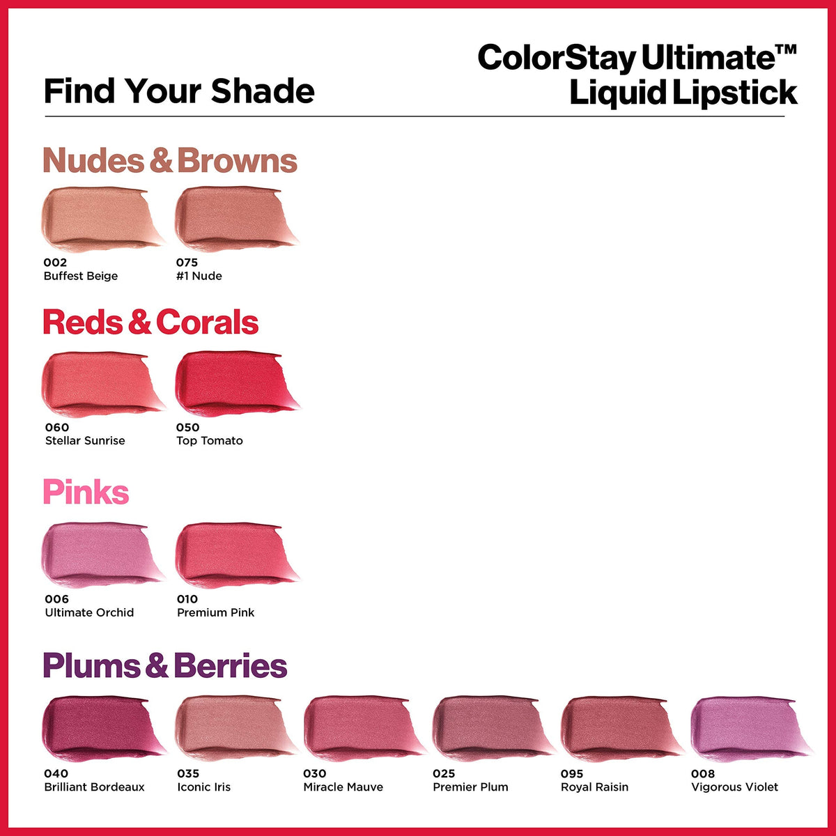 REVLON ColorStay Ultimate Liquid Lipstick, Longwear Rich Lip Colors, Wears for Up to 24 Hours, Satin Finish, 095 Royal Raisin, 0.1 fl oz (Pack of 2)