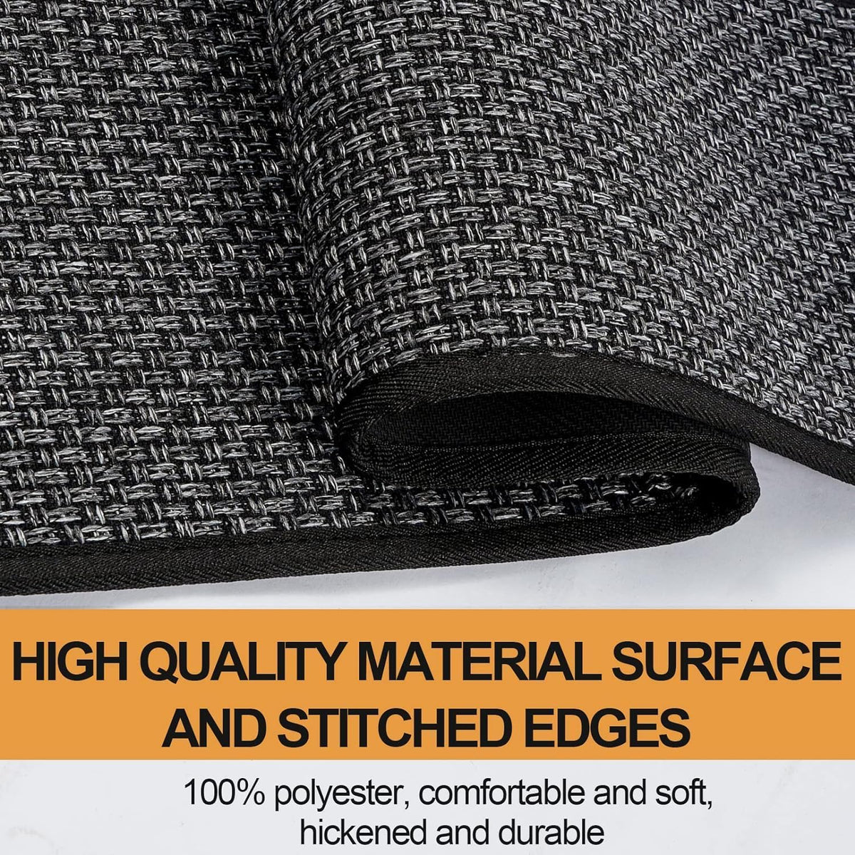 Kitchen Mat Set of 2 PCS, Cushioned Non Slip Rugs for Kitchen Floor, Absorbent Runner Comfort Standing Mats Washable for Kitchen, Office, Home (Black, 17.3"x30"+17.3"x71")