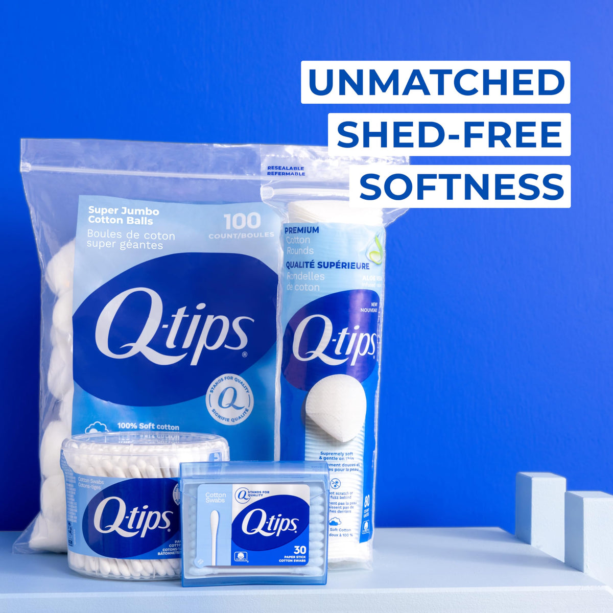 Q-Tips Premium Cotton Rounds for Face, 100% Cotton, Soft Lint Free Makeup Remover Pads, Cleansing Face Pads for Toner, Nail Polish Remover, Skin Care and Beauty Use, 80 Count Per Pack, 6 Pack