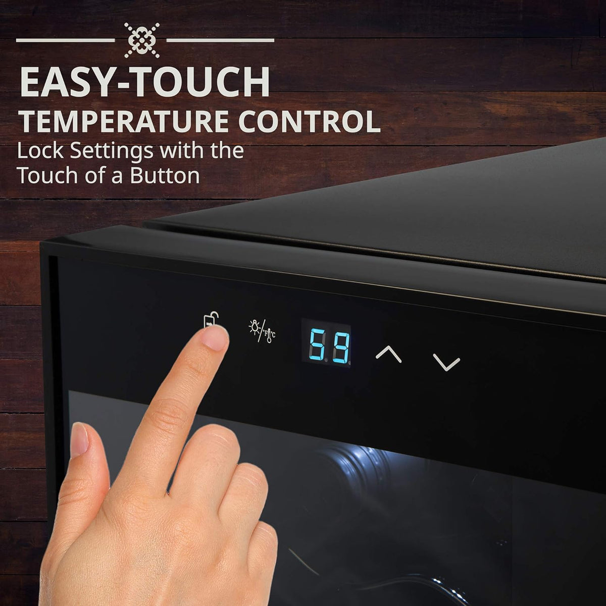 Ivation 18 Bottle Compressor Wine Cooler Refrigerator with Wi-Fi Smart App Control Cooling System | Large Freestanding Wine Cellar Fridge For Red White Champagne or Sparkling, Black Glass Door & Lock