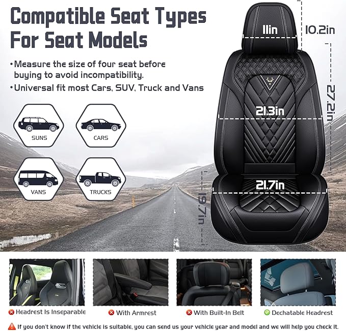 Truck Seat Covers for Ram 3500 2009-2026, Waterproof Premium Leather Full Coverage Car Seat Cover, Muscle Sport Style Auto Interior Seat Cover Sets (Front Set/Black)