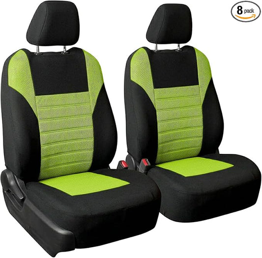 FH Group Automotive Car Seat Covers Front Set Premium 3D Air Mesh Front Seat Covers, Airbag Compatible Universal Fit Interior Accessories for Cars Trucks and SUVs - Green