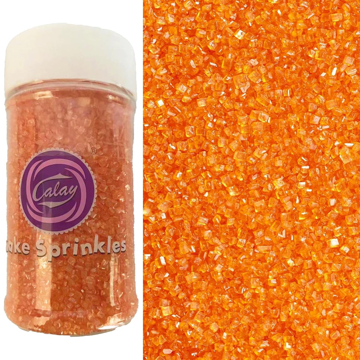 Sentovac Orange Sanding Sugar for Baking Edible Sparkling Sugar Sprinkles Coarse Sugar Crystals for Baking Topping Cake Cookie Cupcake Topper Ice Cream Decoration Supplies 3.2 OZ