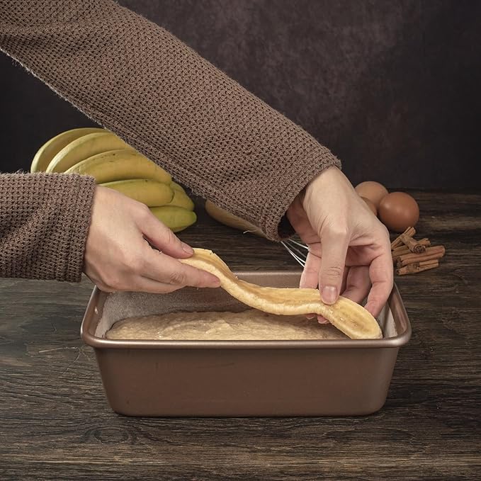 HAPPIELS Nonstick 9x5 inch Bread Loaf Pan for Oven | PFOA & BPA Free Non Toxic Loaf Tin | Molds for Baking | Best 9 x 5 Non stick Bakeware | Nontoxic 5x9 Banana Bread Mold Pans & Tins