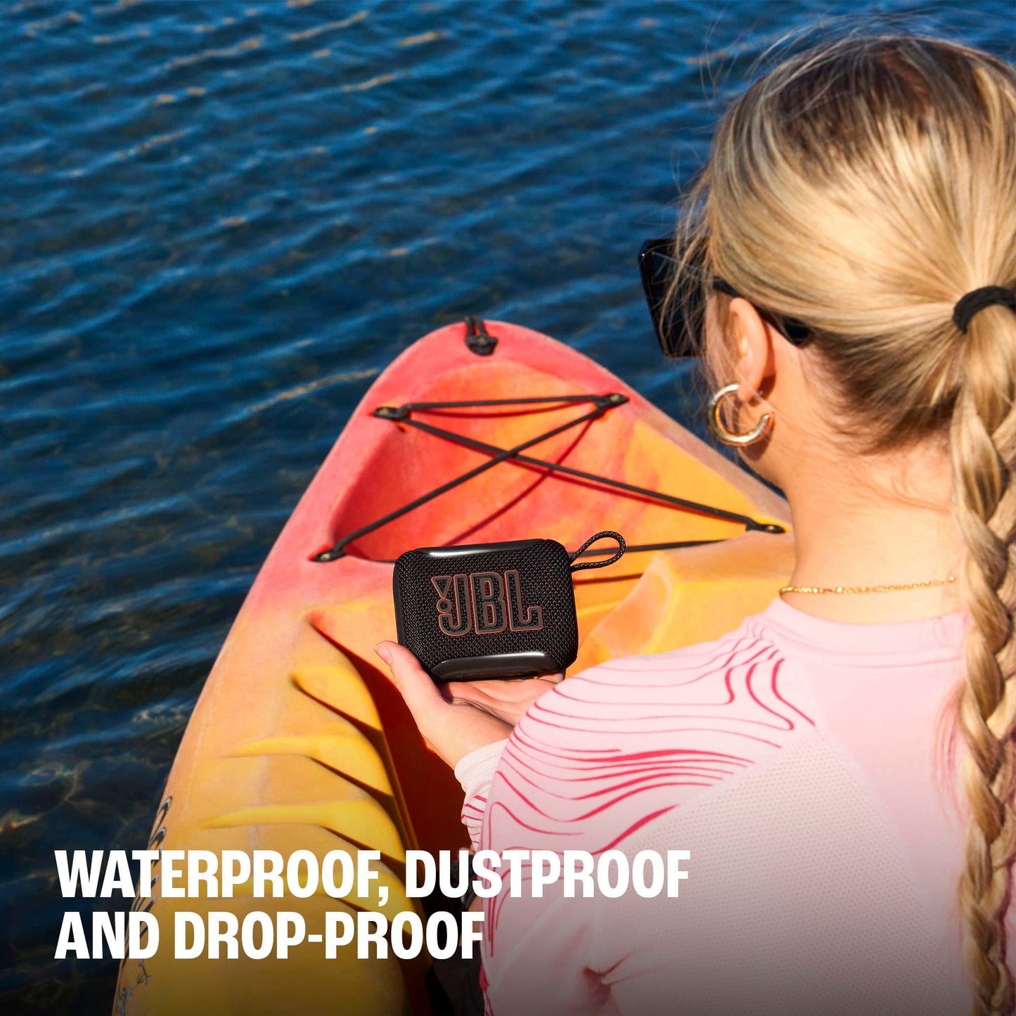 JBL Go 5 Portable Bluetooth Speaker, Waterproof and Dustproof - Black