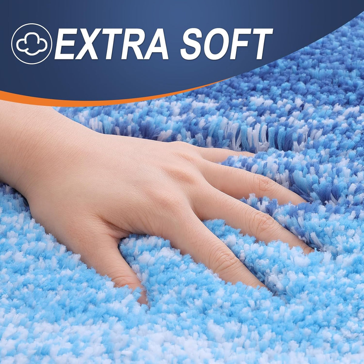 OLANLY Bathroom Rugs Mat 24x16, Extra Soft Absorbent Microfiber Bath Rugs, Rubber Backing, Quick Dry, Washable Bath Mats for Bathroom Floor, Tub and Shower, Home Decor Accessories, Light Royal Blue