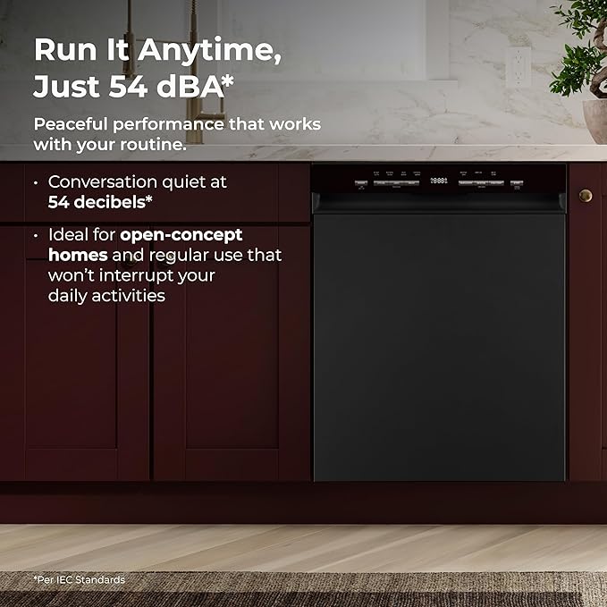 Kenmore 24" Premium Hybrid Tub Dishwasher - UltraWash, MoreSpace Adjustable Rack, High Temp & SmartWash - 12 Place Settings - 54 DBA - ENERGY STAR Certified - Black