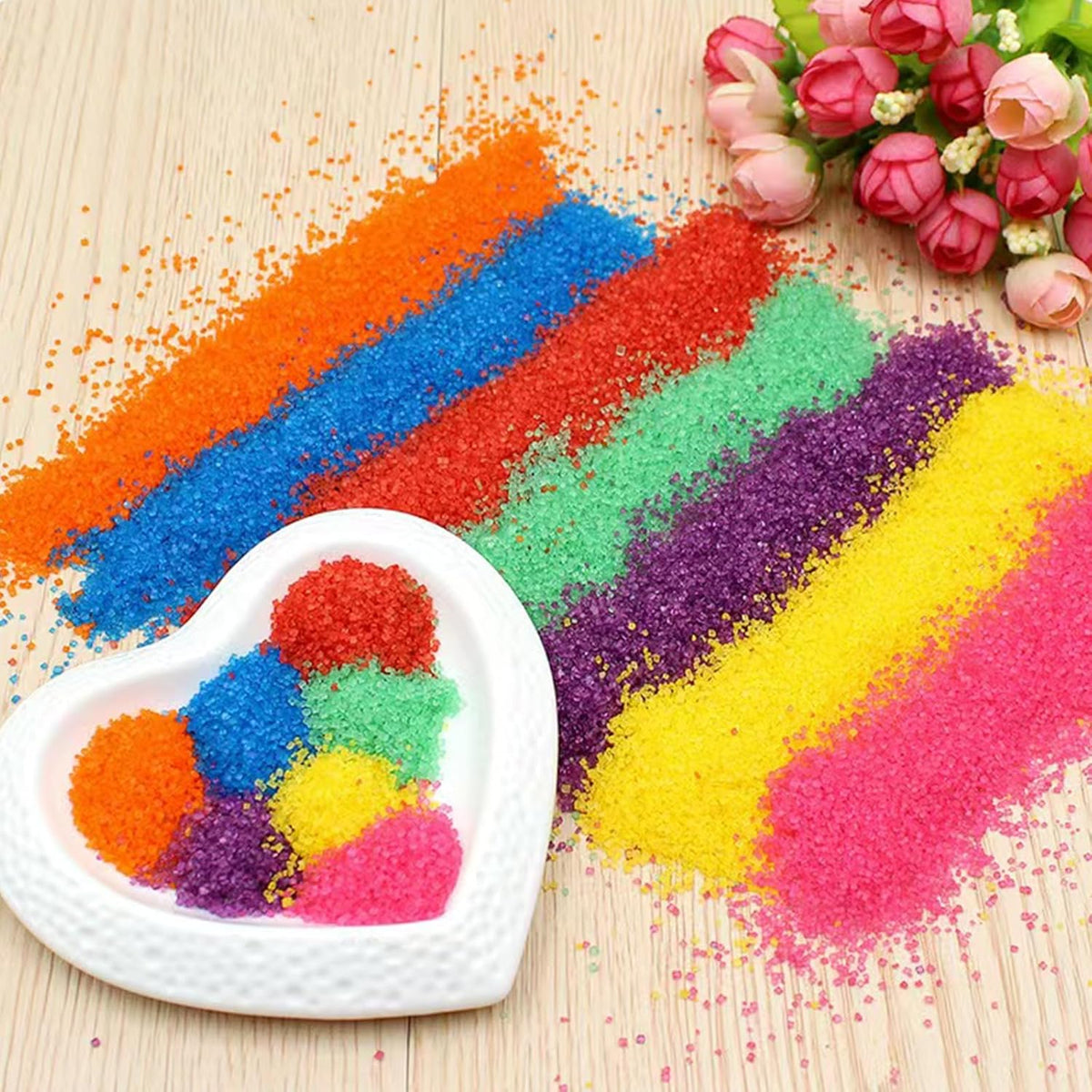 Sentovac 4-Colors Sanding Sugar for Baking Edible Sparkling Sugar Sprinkles Coarse Sugar Crystals for Baking Cake Cookie Cupcake Topper Ice Cream Decoration Supplies（Purple Yellow Green Pink）