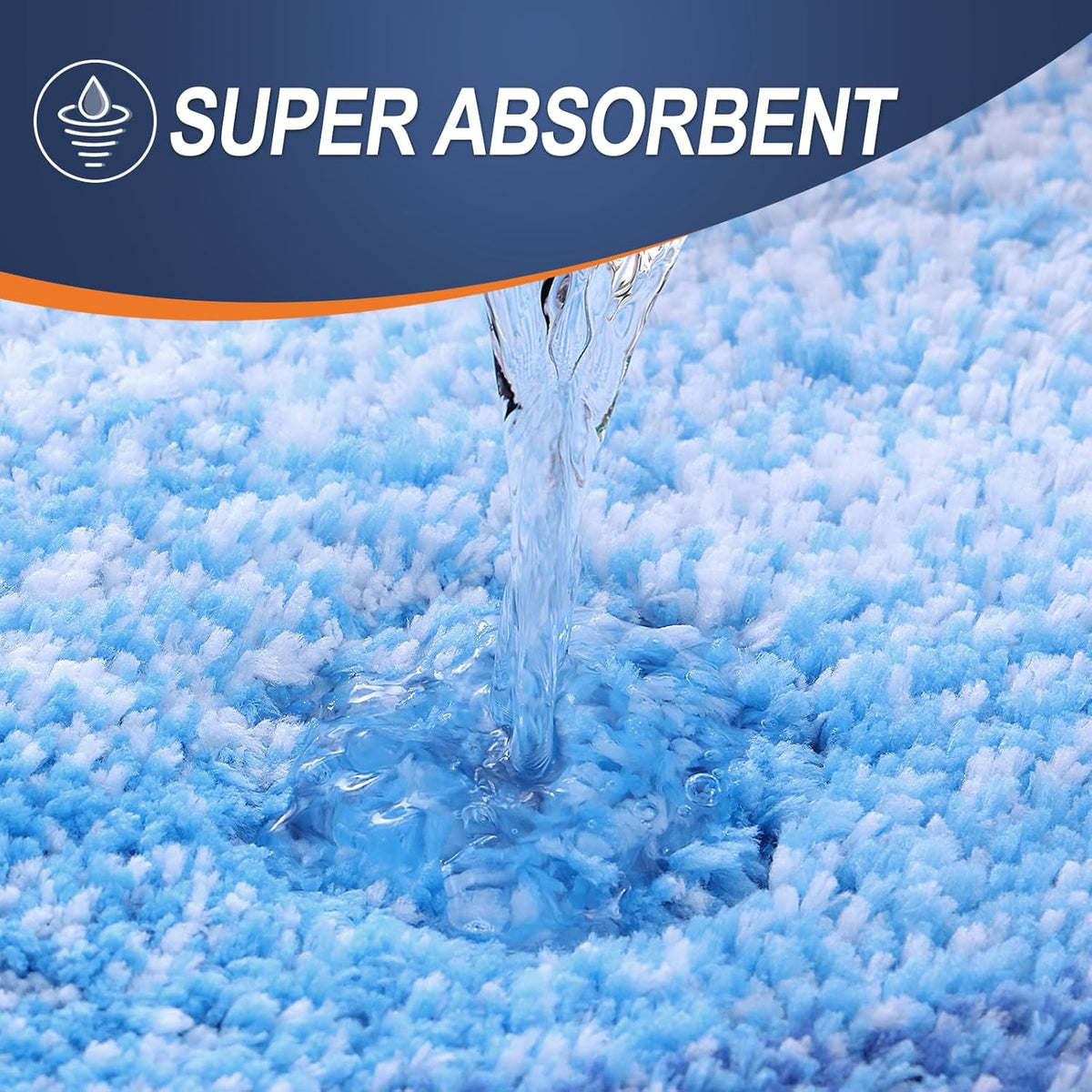 OLANLY Bathroom Runner Rugs 47x20, Extra Soft Absorbent Microfiber Bath Rugs, Rubber Backing, Quick Dry, Washable Bath Mats for Bathroom Floor, Tub and Shower, Home Decor Accessories, Light Royal Blue