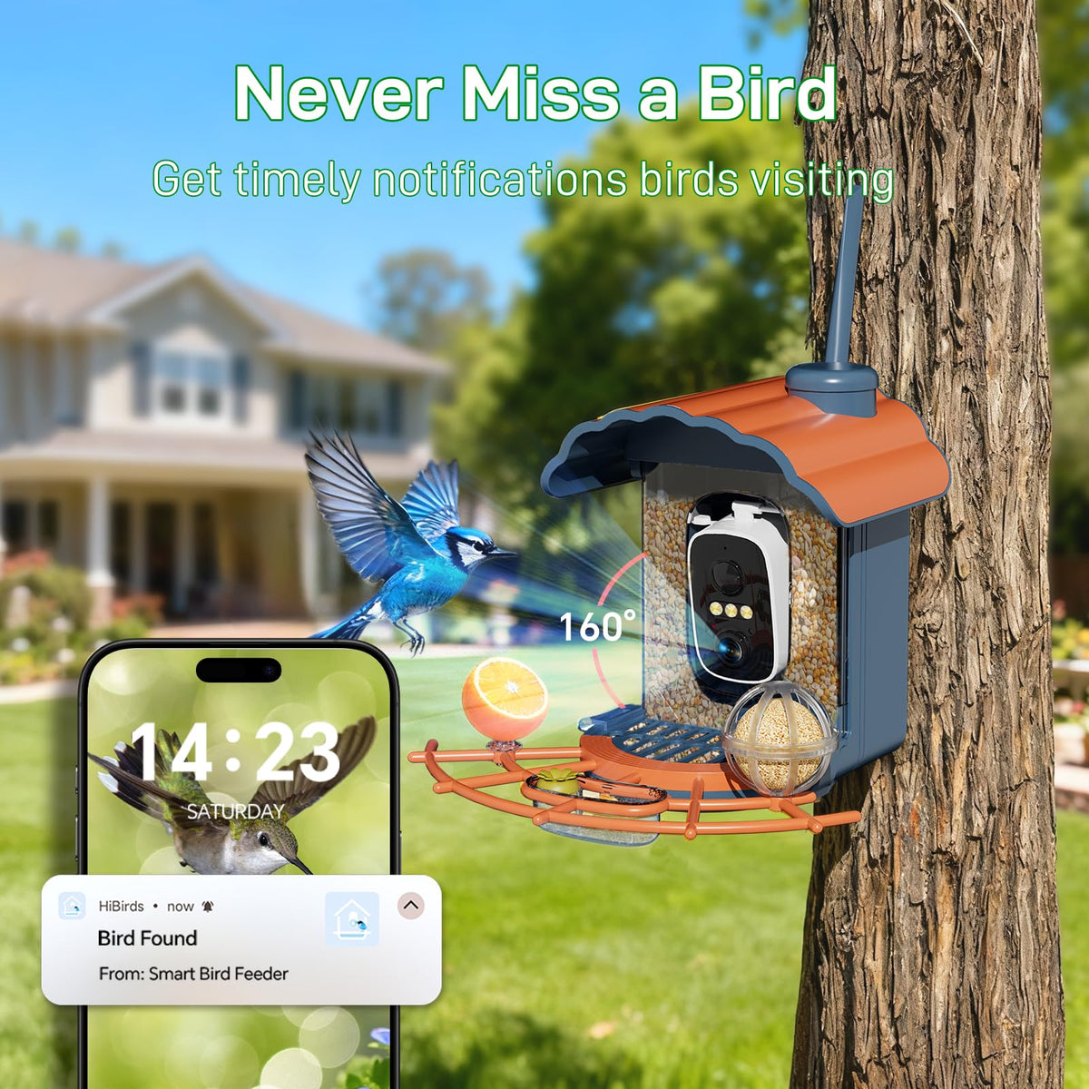 Smart Bird Feeder with 2K Camera: Wireless Wild Bird Feeder Solar Powered
