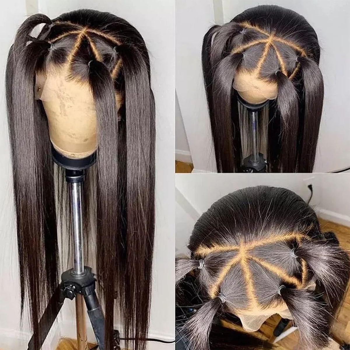 Andria Straight Lace Front Wigs Glueless Lace Wigs 13X6 Synthetic Heat Resistant Fiber Hair Wig With Baby Hair Natural Hairline