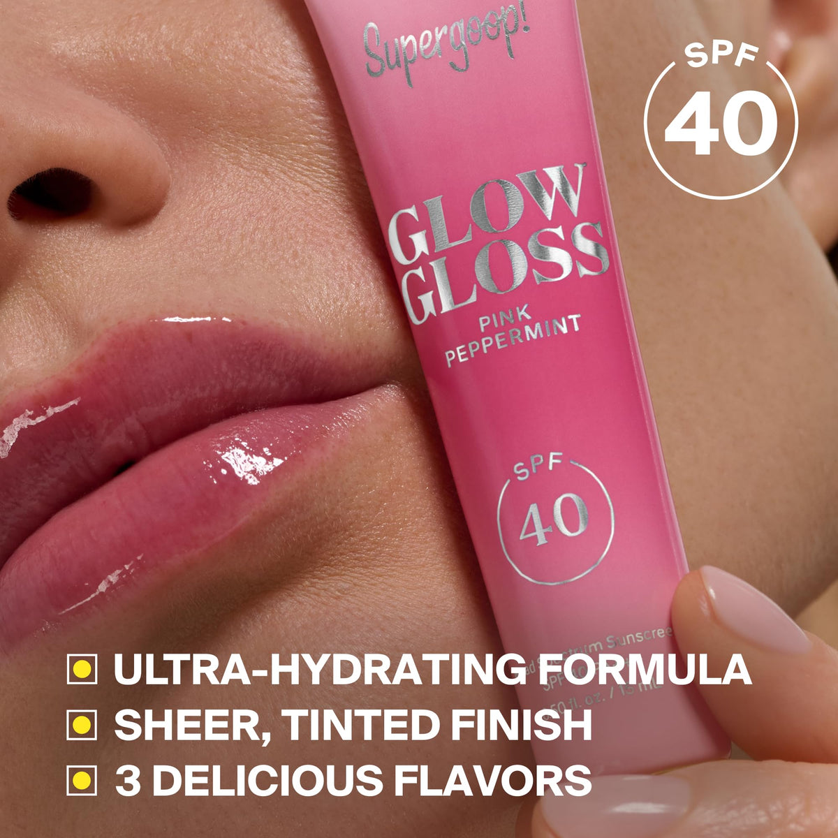 Supergoop! Glow Gloss SPF 40 Hydrating Lip Balm Vanilla Soft Serve .5 fl oz
